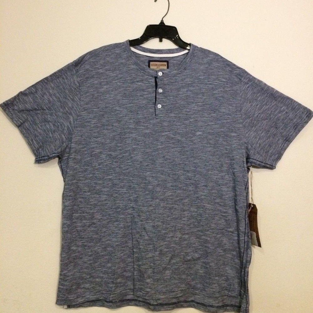 NWT Hudson & Barrow Henley S/S Navy Shirt Size 3X
